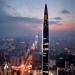 Le nouveau plus grand gratte-ciel de Shenzhen qui culmine à 442 mètres au crépuscule. 